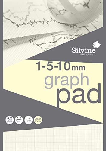 Image of Silvine Designer Graph Pad 85gsm 1 mm 5 mm 10 mm Grid 50 Sheets A4 Cream Wove Ref A4GPIVY