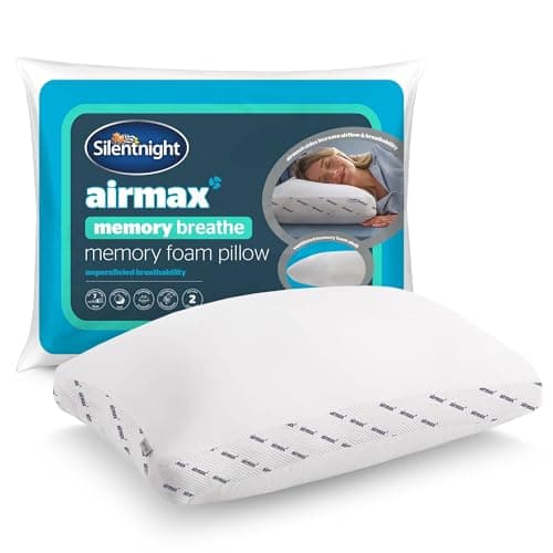 Image of Silentnight Airmax Breathe Pillow - Memory Foam Shell Prevent Overheating - Breathable Mesh Sides for Enhanced Airflow - Medium Support Sink-In Comfort - Hypoallergenic