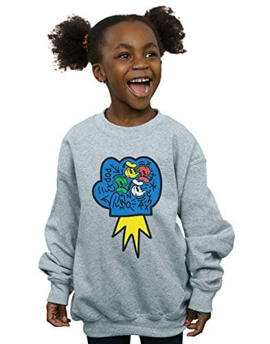 Image of Disney Girls Donald Duck Pop Fist Sweatshirt Sport Grey 7-8 Years