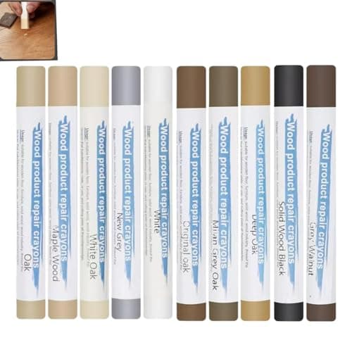 Image of Zpeiran Furniture Repair Wax Crayons Kit,10 Colour Wood Repair Wax Filler Sticks Kit - Fix Scratches on Laminate Floors, Furniture, Tables & Doors,Quick & Easy