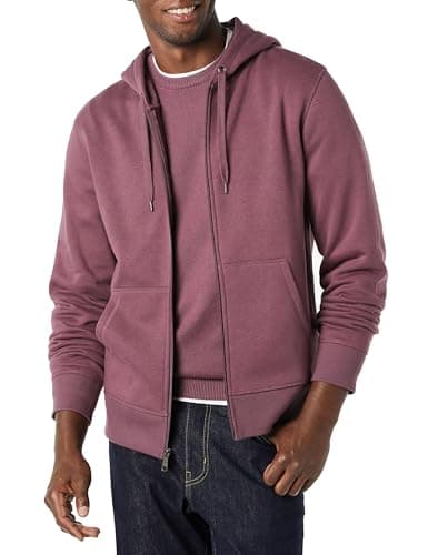 Image of Amazon Essentials Men's Full-Zip Fleece Hoodie (Available in Big & Tall), Purple, XXL