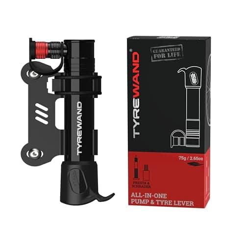 Image of TYREWAND Mini Bike Pump & Built In Bike Tyre Lever for Bicycles, Hand cycle pump for Schrader & Presta Valve, Portable Bike Pump mini, Hand Bike pump for bicycle, Road & MTB bike tyre bicycle pump.