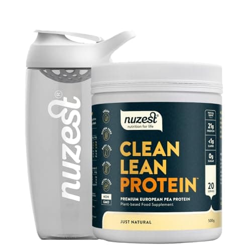 Image of Nuzest Clean Lean Protein 500g Just Natural Unflavoured Vegan Protein Powder + Sports Shaker Bottle