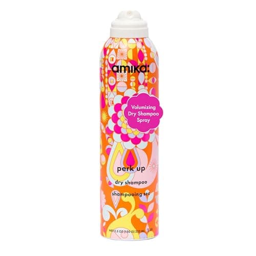 Image of amika perk up talc-free dry shampoo spray - oil-absorbing dry volume shampoo with rice starch + sea buckthorn - instantly refreshes roots, reduces odor + boosts volume - invisible finish (233 ml)