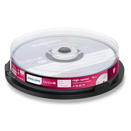 Image of Philips DR4S6B10 °F Blank DVD + R 4.7 GB Data/120 Min Video, 16X, SPINDLE of 10
