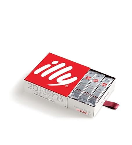 Image of illy Intenso Instant Coffee Sachets (20 Servings) | 100% Arabica Instant Coffee Sticks | Dark Roast Intensity 7/9 | Individually Wrapped Coffee Sachets for Travel, Work & Home