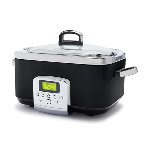 Image of GreenPan Elite 8-in-1 Programmable 6L Electric Slow Cooker, Dishwasher Safe Lid & Removable Crock, PFAS-Free Healthy Ceramic Non-Stick Multi-Cooker, Sear, Sauté/Brown, Steam Basket, Roast, Black