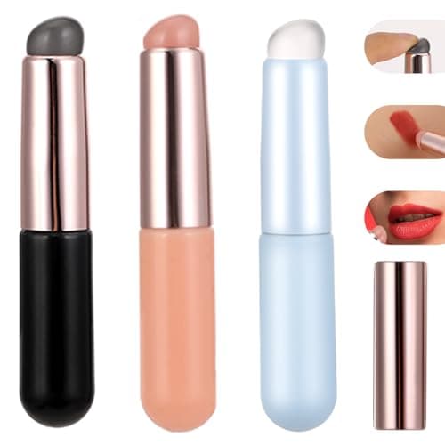 Image of 3 Pcs Silicone Lip Brush for Lipstick, Reusable Makeup Applicator for Balm, Gloss, Stick and Concealer