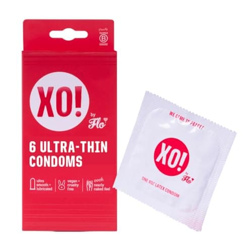 Image of XO! Ultra-Thin Condoms, Natural Feel Lubricated Latex Condoms, Smooth & Unscented, Eco-friendly & Extra-Safe - Pack of 6