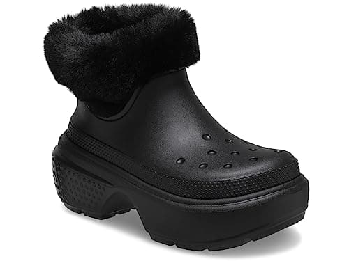Image of Crocs Unisex-Adult Stomp Lined Boots Snow, Black, 10 Women/8 Men