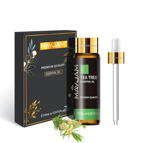 Image of MAYJAM Tea Tree Essential Oil 10ML - Pure, Undiluted - Premium Quality Essential Oils with Glass Dropper - for Diffuser and DIY Candle Making