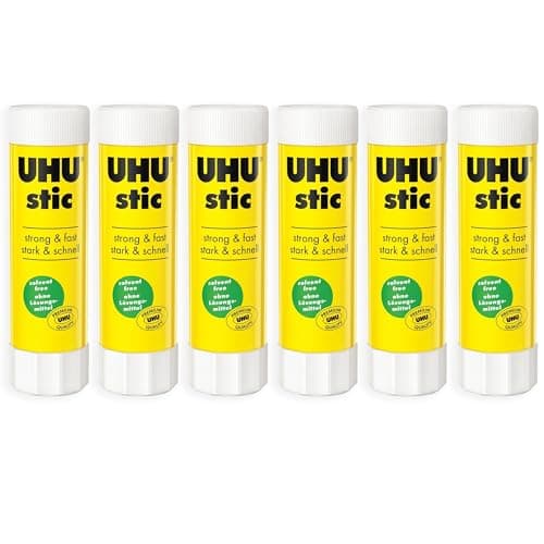 Image of UHU Stic Glue Stick - Solvent Free - Clear Application - 21G - Pack of 6