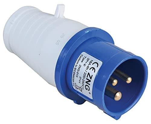 Image of PRO ELEC 32A 230V Cable Mount CEE Plug – 2P+E, Blue, IP44 Industrial Connector, IEC 60309-2 Compliant – PELB0117