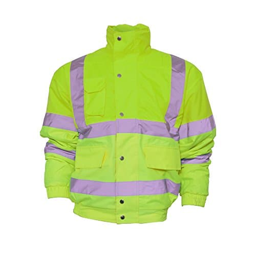 Image of Yoko Mens Hi-Vis Bomber Jacket (2XL) (Hi-Vis Yellow)