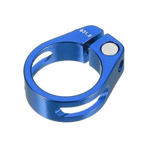 Image of PATIKIL 31.8mm Cycles Bike Seat Post Clamp, Aluminum Alloy Seat Tube Clip Bike Quick Release Clamp for Mountain Bike Road Bike Gear Track Bike Folding Bike Blue