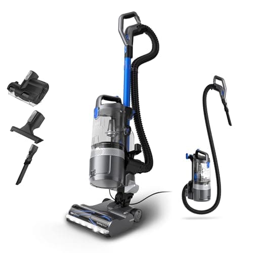 Image of Vax LiftOut Reach Pet Corded Upright Bagless Vacuum Cleaner, Lightweight, Handheld Tool Attachments for Pet Hair, Car, Upholstery, Bed, Mattress, Home cleaning, 600W, 6.4kg, Graphite/Blue, CDUP-LOXR
