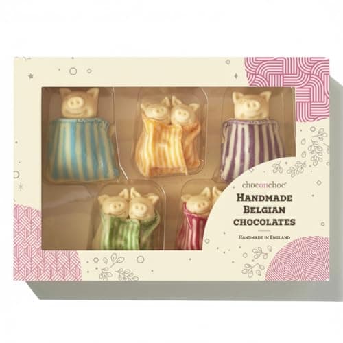 Image of Choc on Choc Striped Pigs in Blankets Chocolate | Handmade Solid Chocolate Treats in a Stunning Gift Box | Deliciously Indulgent Gift for Any Occasion | Made in the UK - 130g