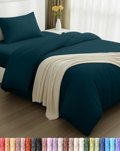 Image of Utopia Bedding 3 Piece Single Bedding Set - Duvet Cover, Fitted Sheet with Pillow case - Soft Brushed Microfiber (Teal)