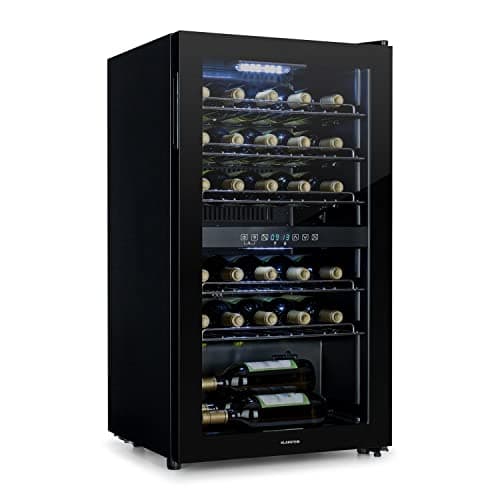 Image of Klarstein Shiraz Wine Refrigerator 5-18°C, 42dB, Soft Touch Control Panel, Wine Cabinet with LED Lighting, Wine Fridge Freestanding, 80 Litres, for 29 Bottles of Wine, Black