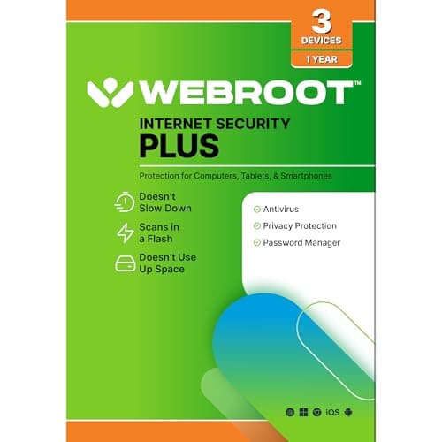 Image of Webroot Internet Security Plus with Antivirus Protection | 3 Device | 1 Year Subscription | PC/Mac Disc