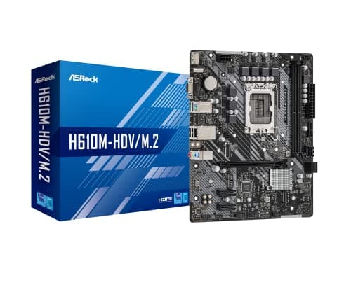Image of Asrock H610M-HDV/M.2, Intel H610, 1700, Micro ATX, 2 DDR4, VGA, HDMI, DP, PCIe4, 1x M.2