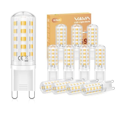 Image of G9 LED Bulbs Warm White-12 Pcs, 5W 3000K G9 Led Light Bulbs, (45W Equivalent Halogen) Energy Saving, 500LM CRI>80, 360° Beam Angle, No Flicker, Non-Dimmable, for Home Lighting, Crystal Chandelier
