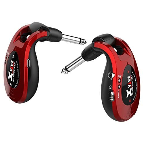 Image of Xvive U2 Wireless Guitar System Red 2.4GHz Transmitter and Receiver for Electric Guitar, Bass, Violin, Keyboard