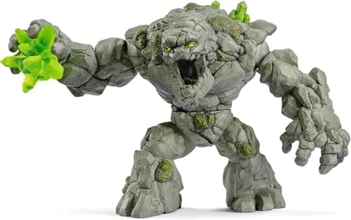 Image of Schleich Eldrador Creatures - 8" Stone Monster Toy with Crystal Set - Cool Movable Monster Action Figure for Boys and Girls - Fantasy Giant Rock Beast Figurine - Fun Scary Toys - Kids Ages 7+ | 70141