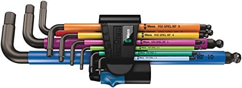Image of Wera 950 SPKL/9 SM HF Multicolour L-Key Set Metric BlackLaser with HOL, one Size