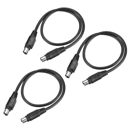 Image of sourcing map 3Pcs PS/2 Mouse and Keyboard Extension Cable, 1.64 Feet Mini Din 6 Pin Cable Male to Male Keyboard Converter for PC Scanner, Black