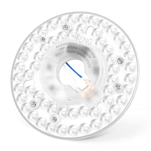 Image of MEKOTRIN 18W Ceiling Fan Light Replacement LED Light Kit Ceiling Panel, 4.92 Inch Circle Light Module Magnetic Lamp Board Circular, 3CCT 3000K 4000K 6000K Dimmable for Ceiling Lamp 230V