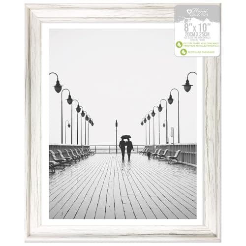 Image of Design Group White Solitaire Shabby Chic Distressed Wood Styrene Photo Frames 8x10