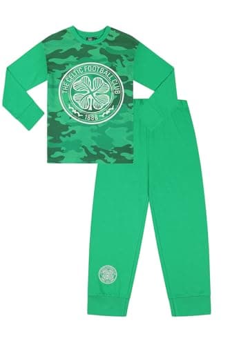 Image of Boys Celtic Football Club Camouflage Long Pyjama Set (9-10 Years)
