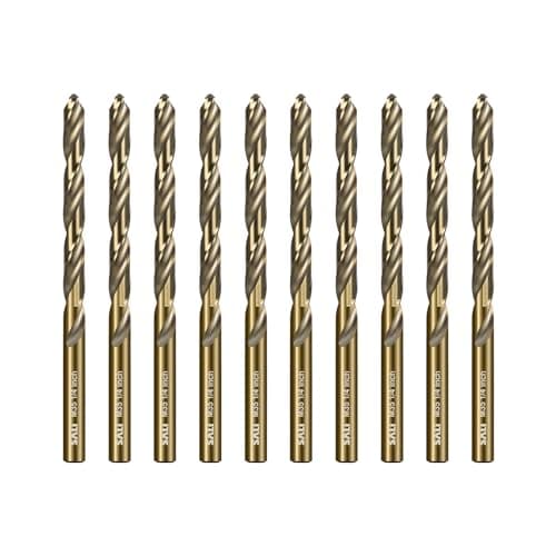 Image of SALI Cobalt Drill Bit Set 10Pcs 6.5mm M35 High Speed Steel Jobber Drill Bit Kit (HSS) Twist Drill Bits for Hardened Metal, Stainless Steel, Cast Iron, Wood and Plastic, with Index Storage Case