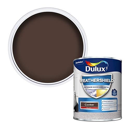 Image of Dulux Weather Shield Exterior High Gloss Paint, 750 ml - Conker