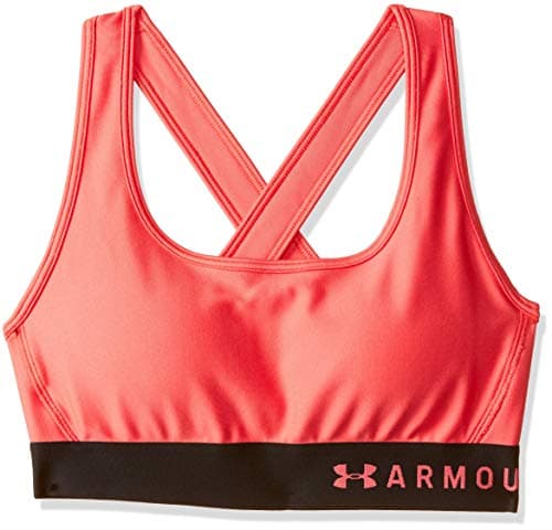Image of Under Armour Women's Mid Impact Crossback Sports Bra, Watermelon/Watermelon, S