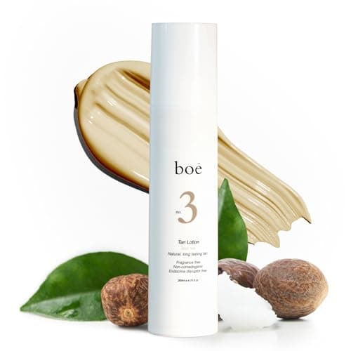 Image of Boë No.3 Self Tanning Lotion - Fast-Drying, Streak-Free Gradual Tan Moisturizer for Natural-Looking Glow - Hydrating Tan Lotion that Boosts Collagen & Skin Elasticity, Sensitive Skin Safe, 200mL