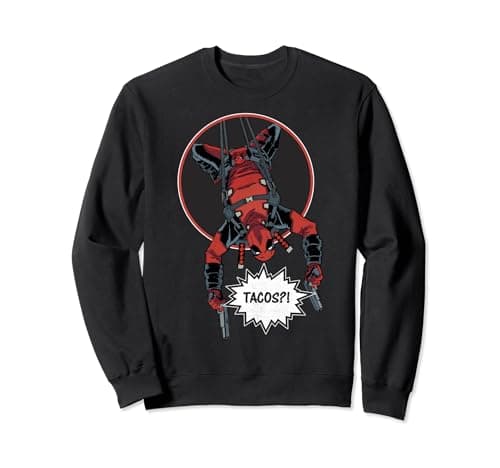 Image of Marvel Deadpool Slinging Upside-Down Tacos?! Sweatshirt