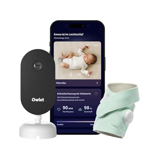 Image of Owlet Dream Duo (3rd Gen) – Medically-Certified Smart Baby Monitor with Sock & HD Video Cam, Tracks Pulse Rate, Oxygen & Sleep, 2K HD Video, Cry & Motion Alerts, Temp Monitoring | Mint