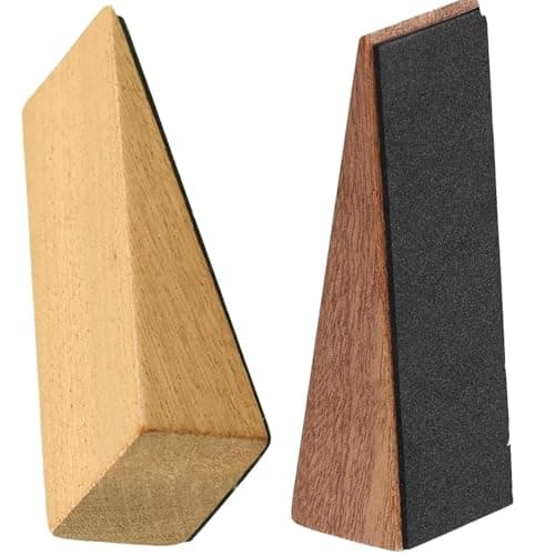 Image of 2-Pack Heavy Duty Beech Wood Door Stoppers – Non-Slip Wedge for Tile, Carpet, Concrete & Wood Floors – Secure & Stylish Home & Office Safety Solution