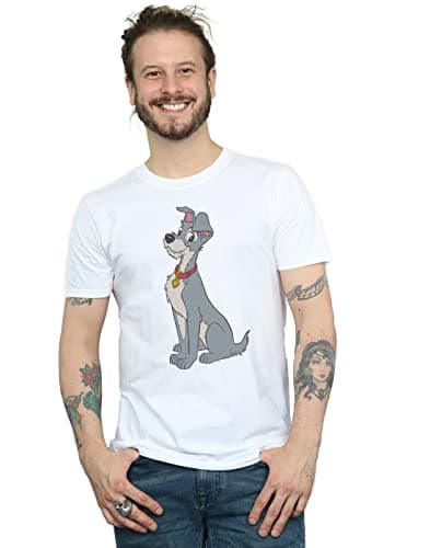 Image of Disney Men's Lady and The Tramp Spaghetti Heart T-Shirt White XXXXX-Large