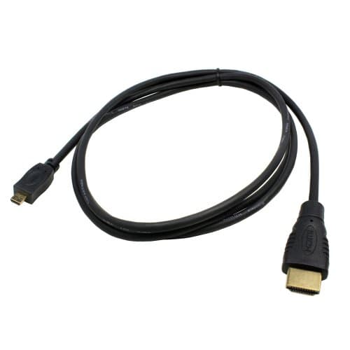 Image of Highspeed HDMI Cable compatible with Blackberry Porsche Design P9982, Audio return channel, DSC, 19-pin, Full HD 3D, 1 meter, 2160p/24Hz, with ethernet, HDMI (type: A) to micro HDMI (type: D)