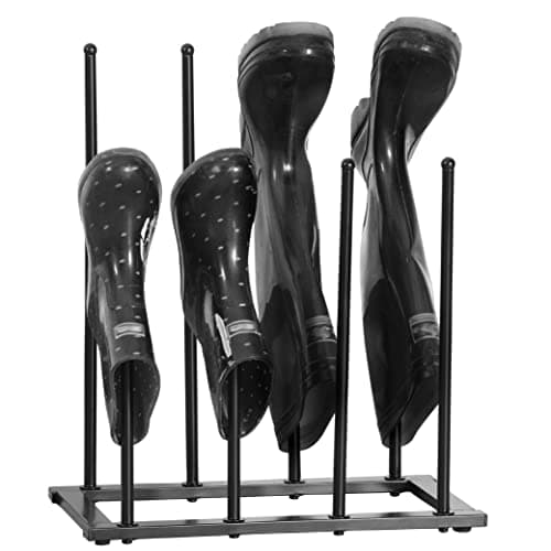 Image of House of Home Metal Welly & Boot Storage Shoe Rack Stand - Free-Standing Footwear Holder Organiser for Outdoor & Indoor Use - Holds 4 Pairs of Walking Shoes - Trainers - Weather Resistant