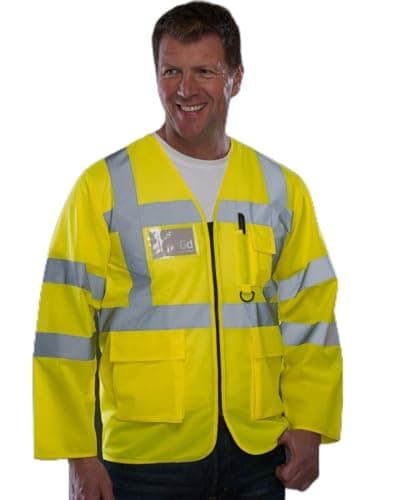 Image of Yoko Hi-Vis Executive Long Sleeve Waistcoat (Hvj800) Size 2XL Color Yellow