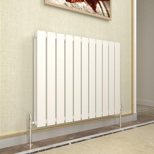 Image of GY Bath Horizontal Radiator White Flat Panel Designer 600x748mm Double Modern Central Heating Rads