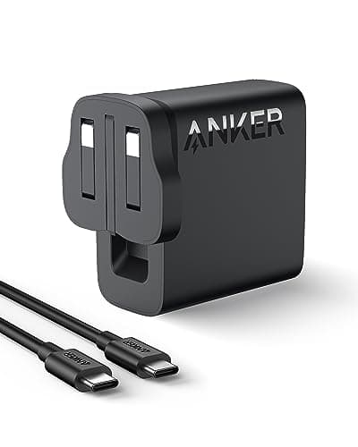 Image of Anker Mac Book Pro 100W USB C Charger, Compact and Foldable Fast Charger for MacBook Series,iPhone,Samsung S25/S24,iPad Pro,and All USB C Devices,5 ft C to C Cable Included