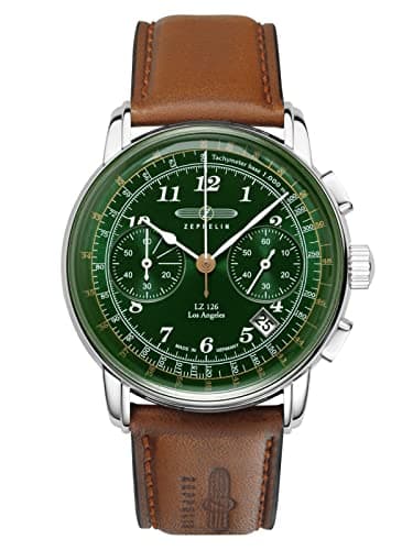 Image of Zeppelin lz126 Los Angeles Mens Analogue Quartz Watch with Leather Bracelet 7614-4