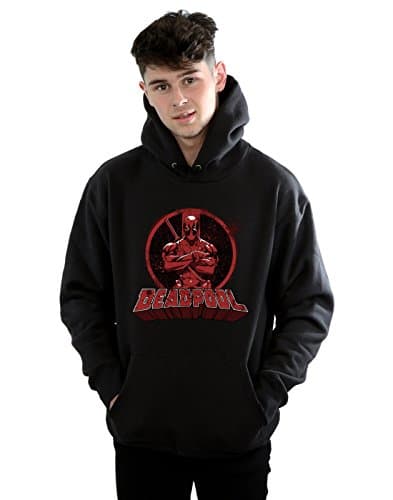 Image of Marvel Men's Deadpool Crossed Arms Logo Hoodie Black Medium