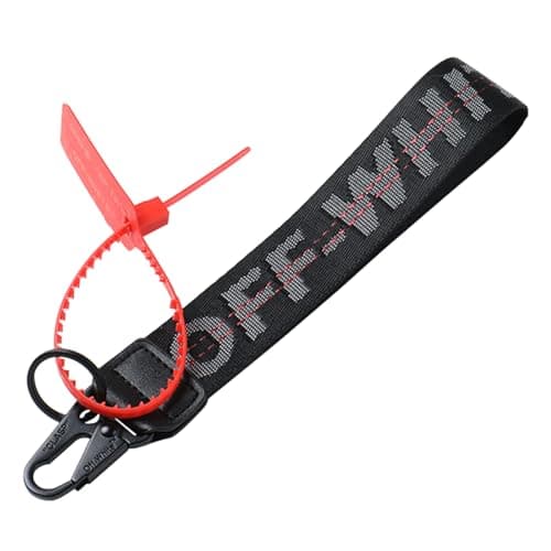 Image of GGTTNRT Wristlet Keychain Fashion Letter, Classic Wrist Lanyard, for Keys, Wallet, Bags, Jeans Decor, Canvas, Fashion Keyring for Car Keys (Black)