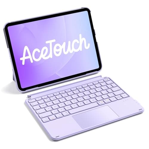 Image of Inateck Ultralight Keyboard Case with Touchpad for iPad A16 11th Gen 2025/10th Gen 2022 (11/10.9 inch), Detachable Keyboard for iPad Air 11" M4 2026/M3/M2, Air 5/4, Pro 11" 4/3/2/1, UK Layout, Purple